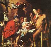 Jacob Jordaens Satyr at the Peasants House oil painting reproduction